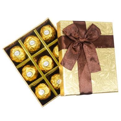 费列罗（Ferrero Rocher）巧克力diy礼盒9粒装生日礼物情人节520礼物女妇女节母亲节 DIY土豪金9粒装