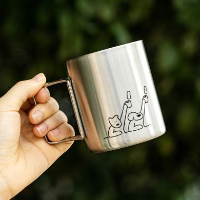 摩登主妇原创MOG马克杯女水杯家用不锈钢折叠杯子户外便携咖啡杯