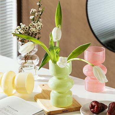 摩登主妇玻璃花瓶透明水养绿植插花小众高级感ins风客厅摆件装饰