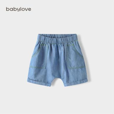 babylove婴儿短裤夏季薄款五分裤休闲百搭婴幼儿裤子宝宝牛仔裤潮