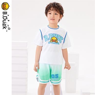 B.Duck小黄鸭童装男童篮球服速干套装夏季儿童夏装中小童运动球衣包邮BF2481081