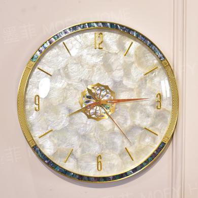 DEVY轻奢挂钟北欧客厅家用时尚黄铜钟表现代简约创意大气装饰时钟高档