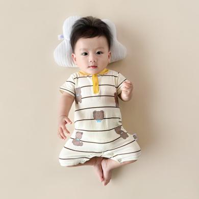 Peninsula Baby婴儿夏装翻领小熊男宝宝衣服夏季polo领婴儿连体衣短袖婴儿衣服
