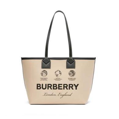 【支持购物卡】Burberry/博柏利 巴宝莉 女士织物London手提单肩包托特包购物袋子母包送礼礼物 香港直邮