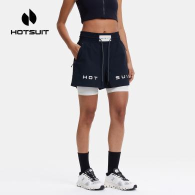 hotsuit后秀运动短裤女 夏假两件跑步健身训练裤凉爽轻薄网布 H2331002