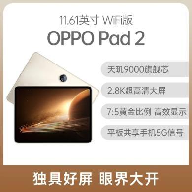 OPPO Pad2 11.61英寸2.8K超高清大屏 144Hz超高刷 天玑9000 办公学习娱乐平板电脑