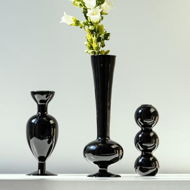 摩登主妇玻璃花瓶摆件客厅插花瓶轻奢高档网红水培花瓶高级北欧风