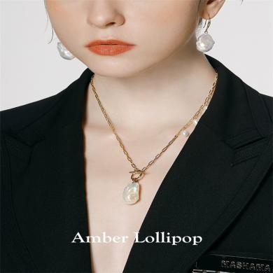 安铂洛利巴洛克天然珍珠项链女小众高级感颈链锁骨链210817223