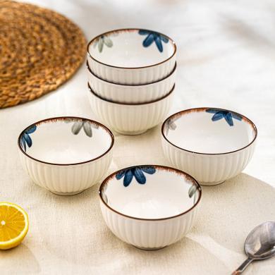 摩登主妇墨蓝陶瓷盘子碗家用2022新款日式双耳汤碗米饭碗餐具套装