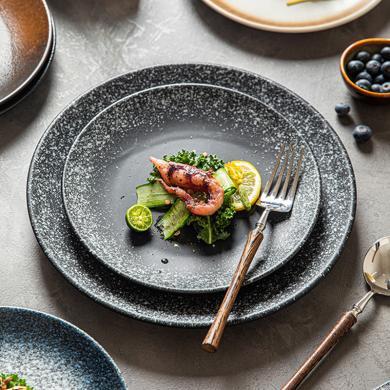 摩登主妇创意西餐盘家用高级感牛排餐盘圆形西式盘子陶瓷早餐平盘