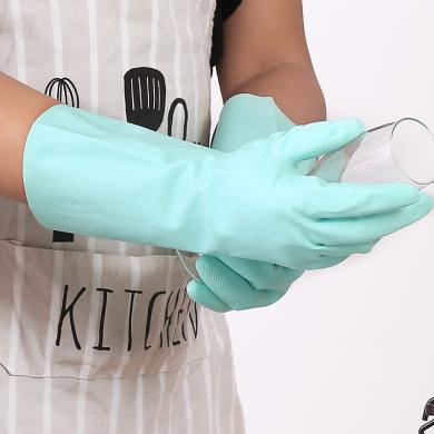 利快家务清洁手套马来西亚进口橡胶厨房洗碗洗菜含内衬轻薄耐薄