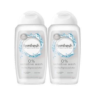 【支持购物卡】【2瓶】英国femfresh芳芯 新版护理液  0度亲肤特护250ml 女性私处护理液 女性洗液 清洁液