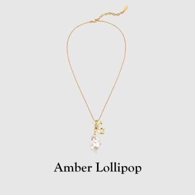安铂洛利淡水巴洛克珍珠项链女小众高级感蝴蝶结锁骨链新品ABL221228971