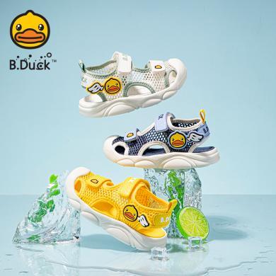 B.Duck小黄鸭童鞋男童包头凉鞋夏季新款女童宝宝凉鞋儿童沙滩防滑包邮B2485012