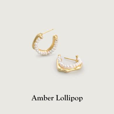 安铂洛利耳环女新品珍珠耳饰高级感小众设计感米粒珍珠耳钉ABL2304171032