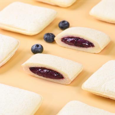 小白心里软蓝莓大口袋面包早餐蛋糕营养糕点休闲夹心零食小吃整箱360g（7-8个）