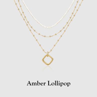 安铂洛利叠戴项链女高级感百搭锁骨链珍珠颈链新品圆珠链ABL23032510002