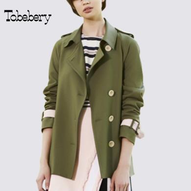 tobebery赫本风工装风衣外套女小个子2023春季新款法式复古高级感短款大衣