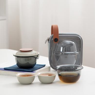 南山先生朝夕快客杯旅行茶具套装户外便携式茶水分离泡茶功夫茶具