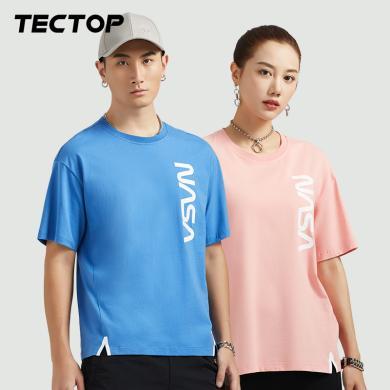 TECTOP/探拓NASA联名款夏季男女通款透气轻薄登山宽松休闲短袖女士运动速干圆领T恤