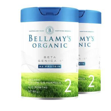 【2罐】澳洲Bellamys贝拉米 白金版有机A2婴儿配方奶粉2段(6-12个月) 800g/罐