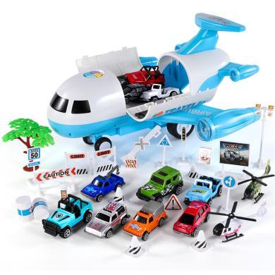 婴侍卫儿童飞机玩具男孩音乐早教玩具车惯性汽车仿真客机模型收纳飞机AYL166-22