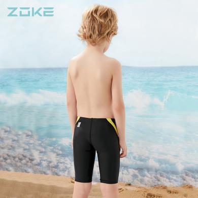 洲克男童泳裤专业儿童泳衣男孩zoke中大童训练青少年五分游泳裤121526887