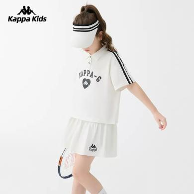 Kappa卡帕童装女童套装夏装2024新款春夏季儿童运动大童短袖半身裙