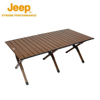Jeep/吉普铝合金蛋卷桌户外高承重露营烧烤野餐桌便携折叠桌子露营装备(120cm)P313078120