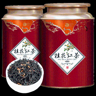 强韵窨制特级桂花红茶正山小种新茶叶奶茶香浓香型大罐装