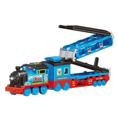 婴侍卫儿童火车玩具变形轨道车男孩收纳合金汽车玩具轨道滑行车AYLHS1653