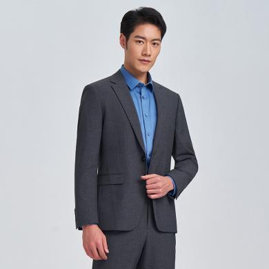 【羊毛呢】才子男装灰色西服套装男士春季新款商务休闲西装5E0171