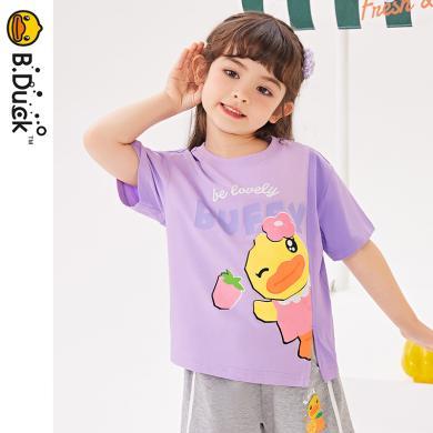 B.Duck小黄鸭童装女童T恤夏装新款洋气夏季小女孩儿童短袖体恤包邮FF2401012