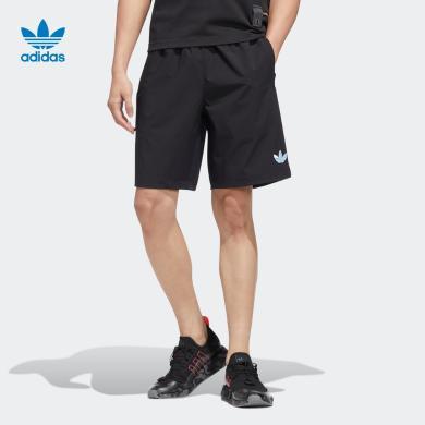 Adidas阿迪达斯三叶草男裤2022夏季新款运动休闲五分裤短裤HM8031