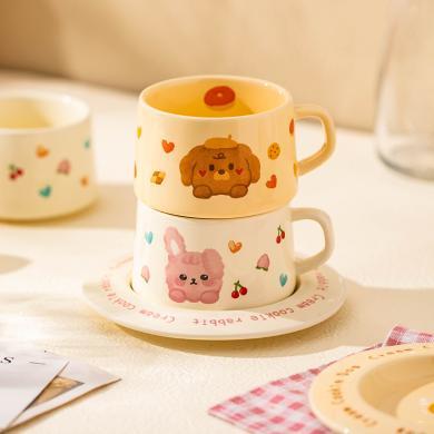 摩登主妇原创咖啡杯陶瓷高颜值女生家用下午茶茶具杯碟套装马克杯