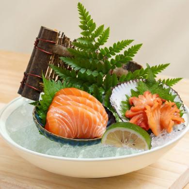 【冰鲜】挪威进口三文鱼200g+赤贝80g 双拼寿司刺身 切片发