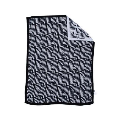 ELLE DECO针织毯-黑白条纹
