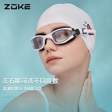 洲克成人泳镜高清防水防雾男士专业游泳训练zoke女可定制近视泳镜622501302Z