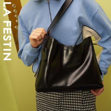 【原创品牌】拉菲斯汀包包新款大容量设计师品牌单肩手提包女士通勤腋下水桶包