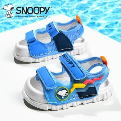 snoopy史努比童鞋男童凉鞋夏季新款女童包头小童宝宝鞋儿童学步机能鞋包邮S230206