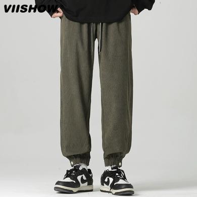 【热卖】VIISHOW裤子男士夏季新款美式潮流男生休闲裤宽松束脚运动长裤 KC9800233