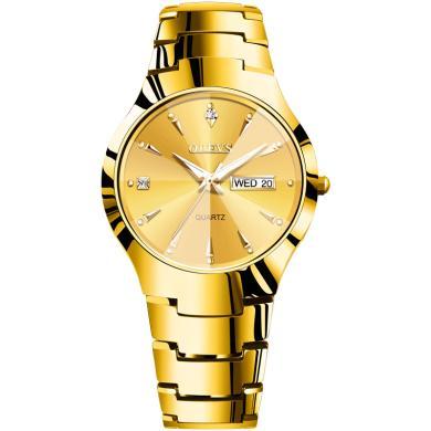 欧利时(OLEVS)瑞士品牌手表女士钨钢石英表防水夜光进口机芯时尚情侣腕表