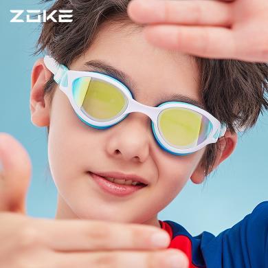 zoke洲克儿童电镀泳镜舒适高清防水防雾男孩新款训练女孩游泳镜622502201