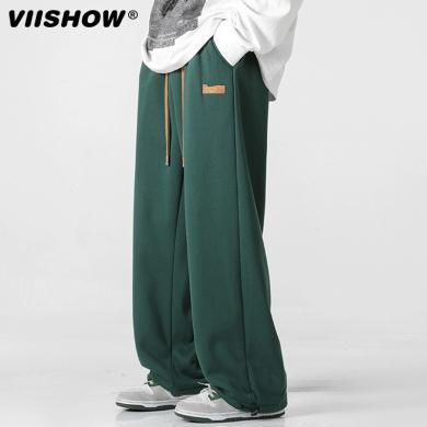 VIISHOW裤子男款薄款男休闲裤宽松直筒运动裤潮牌男生卫裤长裤 KC9713233
