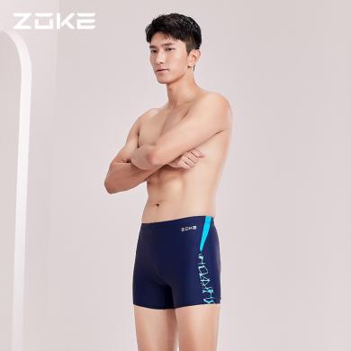 洲克男士泳裤zoke专业游泳裤男款速干平角三件套男式短裤泳衣泳帽116602215