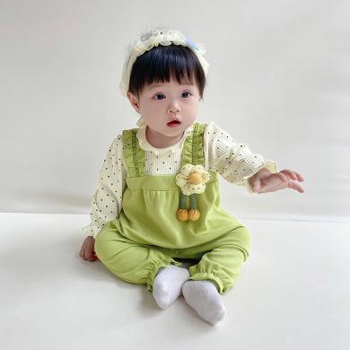 Peninsula Baby婴儿衣服秋季婴儿服装小花朵女宝宝衣服婴儿连体衣长袖新生儿衣服