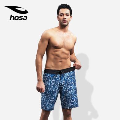 hosa浩沙夏季新款花色 宽松沙滩裤五分温泉 大码男士海边游泳装备118231507