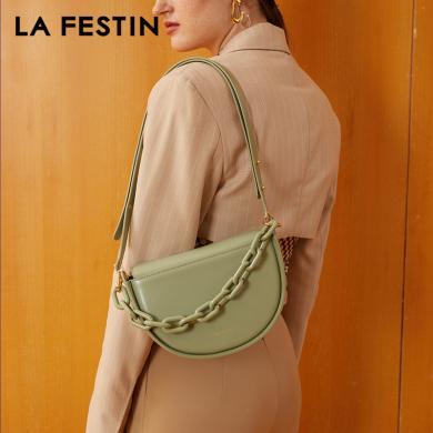 【原创品牌】拉菲斯汀包包新款设计师品牌潮复古单肩腋下包时尚牛皮女包手提链条包