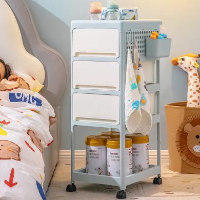星优婴儿用品置物架小推车宝宝储物架移动床头卧室奶粉罐收纳架X3214