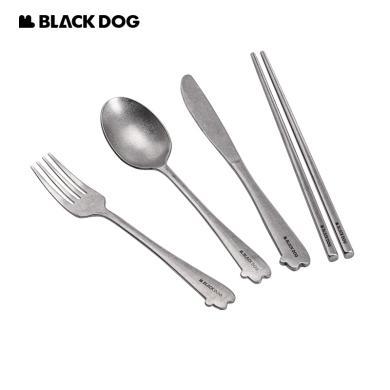Blackdog黑狗户外不锈钢便携餐具旅游餐勺餐叉野餐便携折叠餐具BD-CJ007